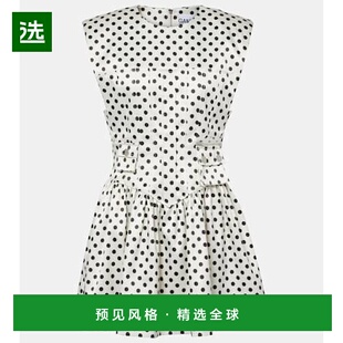 1h可退 香港直邮GANNI 甘尼 女士 波尔卡圆点缎面束腰连衣裙新款