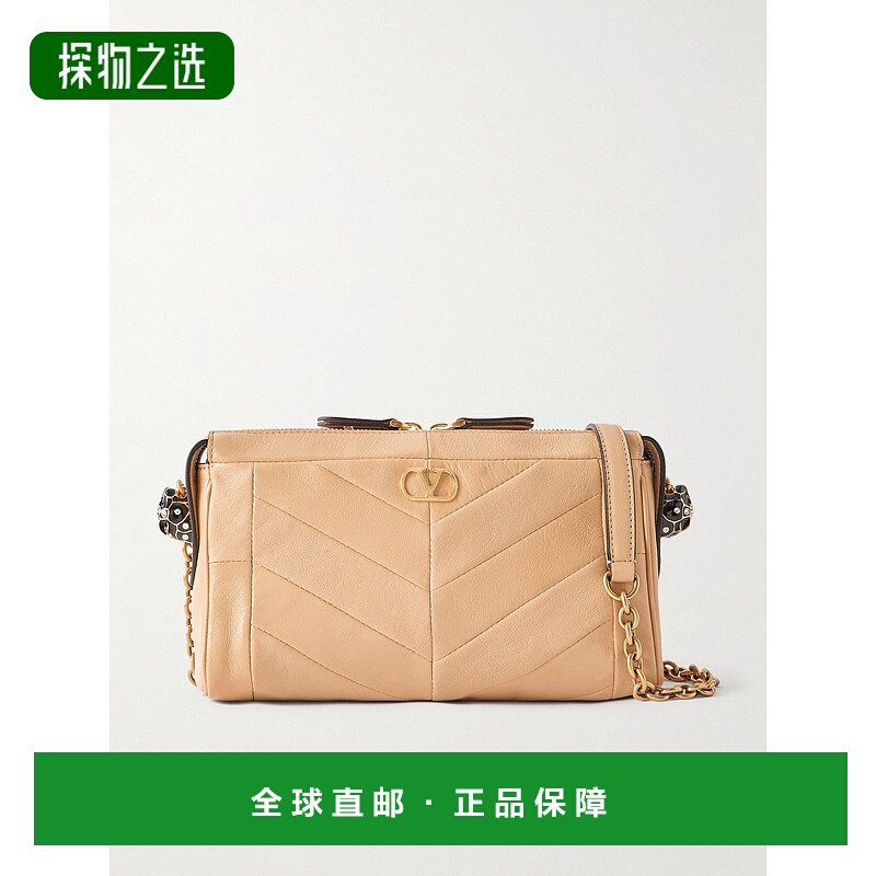 香港直邮valentino 华伦天奴 女士 Panthea 拼接皮革肩包 8W2B0S9