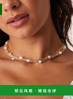 1h可退 香港直邮ASOS 女士 chains 设计多排人造珍珠色调短项链()