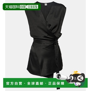 舒適時(shí)尚 1h可退 black黑色 不對(duì)稱緞面上衣 香港直郵TOTêME 女士