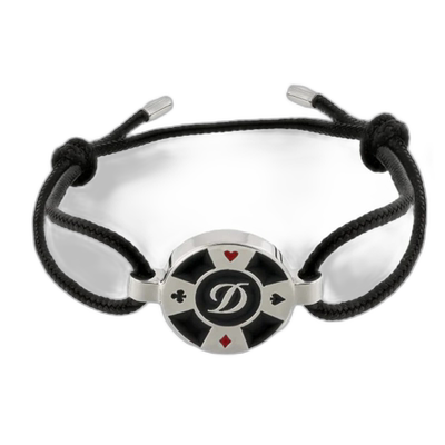 欧洲直邮S.T.Dupont 法国都彭 Casino系列扑克饰面黑色编织手手链