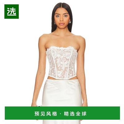 1h可退 香港直邮Fleur Du Mal 女士 花朵蝴蝶结刺绣束腰上衣 TP05