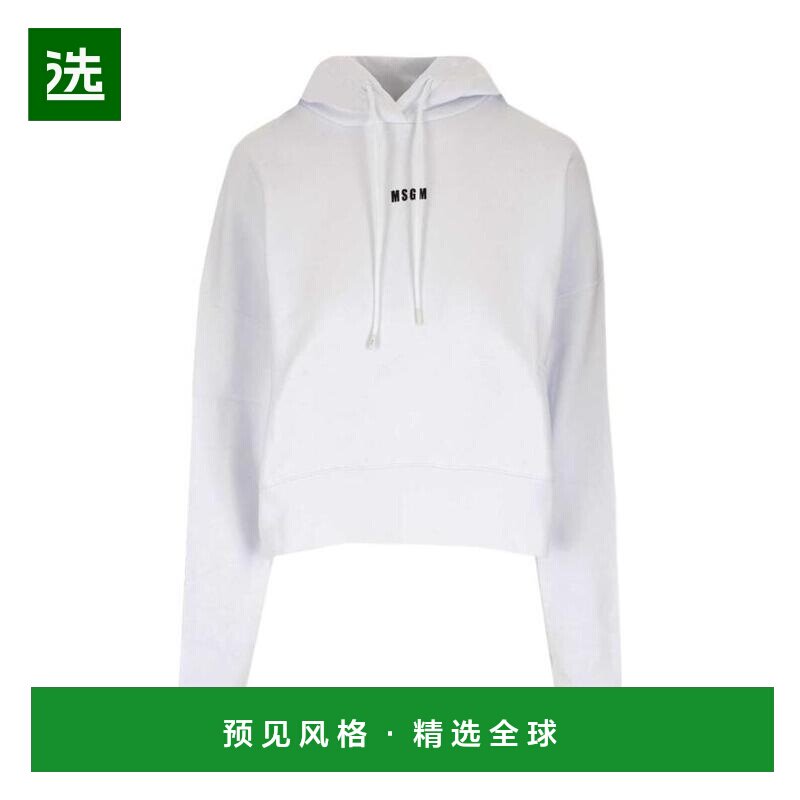 香港直邮MSGM 女士卫衣 2000MDM50920000101 AW2024 白色 Logo ho