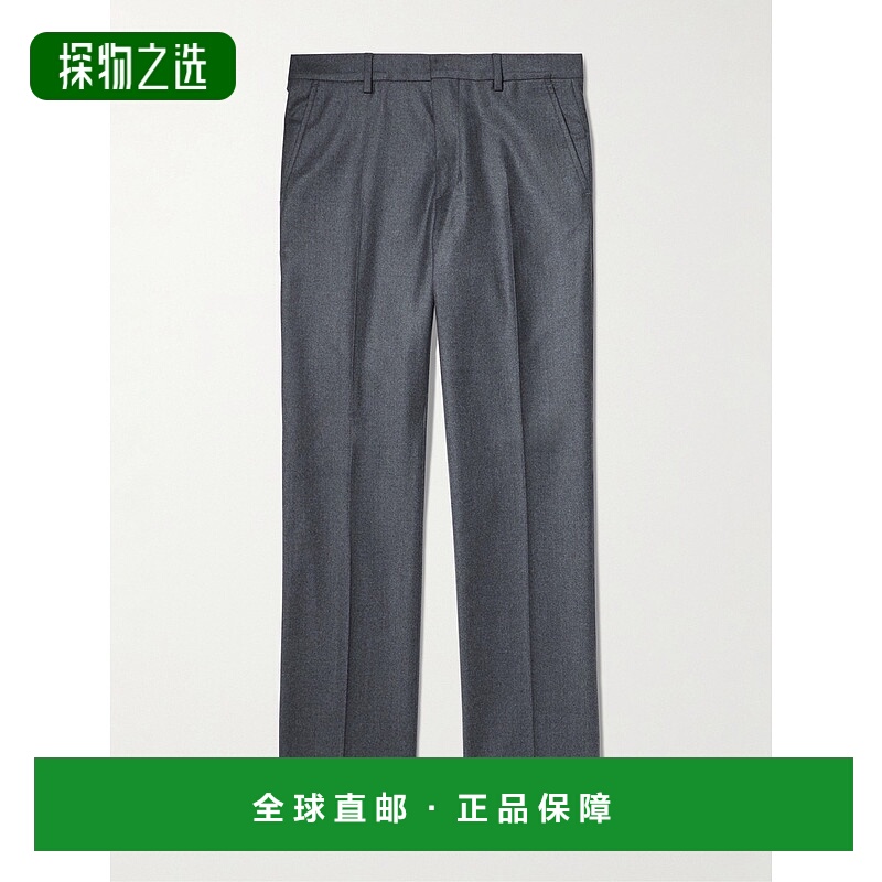香港直邮Ami Paris 男士 Virgin 羊毛法兰绒直筒抽绳裤子 HTR506W