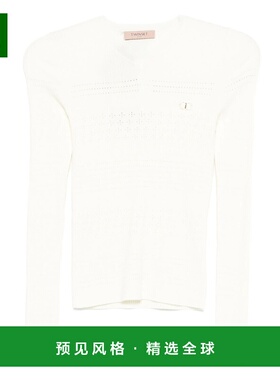 香港直邮TWIN SET 女士针织衫 252TP324100282 AW2025 白色 Top w