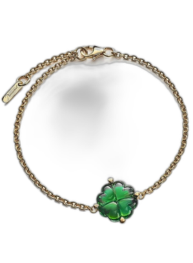 欧洲直邮BACCARAT/巴卡拉TRÈFLE四叶草系列绿色水晶镶嵌镀金