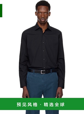 1h可退 香港直邮HUGO 雨果 男士 黑色 Modern Fit Easy-Iron Cott