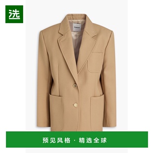 1h可退 香港直邮Sandro 女士 斜纹布西装外套 SFPVE01077SABLE