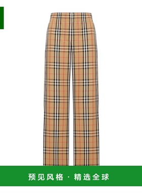 香港直邮Burberry 格纹休闲裤 81118741阔腿裤直筒裤