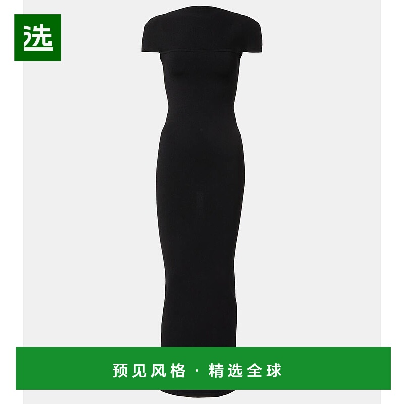 1h可退 香港直邮KHAITE 女士 Basile 针织长款连衣裙 black黑色