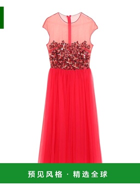 1h可退 香港直邮Elisabetta Franchi 女士 珠片连衣裙 red红色 舒