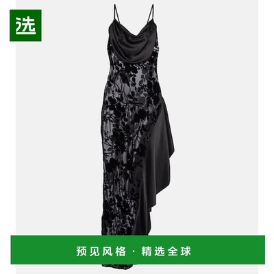 1h可退 香港直邮RODARTE 女士 bias 不对称吊带连衣裙 black黑色