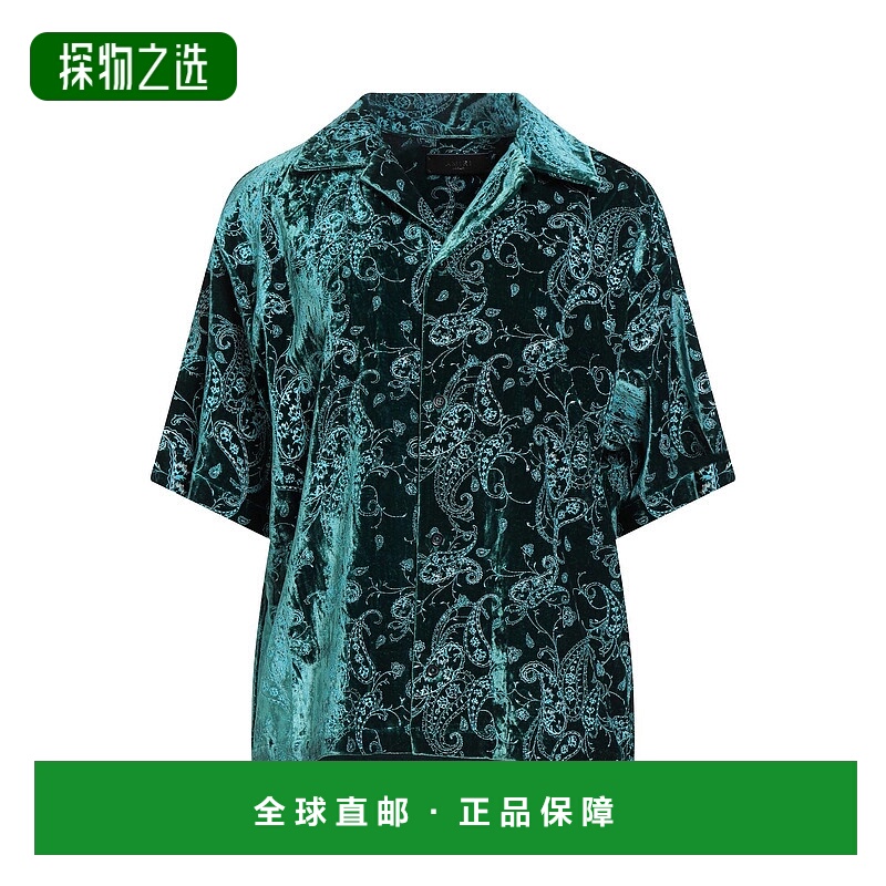 香港直邮AMIRI 女士 Blouses 花纹衬衫 green绿色 舒适时尚