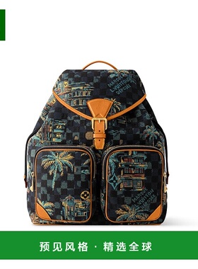 欧洲直邮LV/路易威登 Montsouris Cargo男士深蓝色棉双肩包