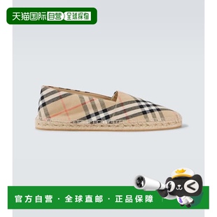 格纹帆布面凉鞋 1h可退 男士 巴宝莉 beige米色 香港直邮Burberry