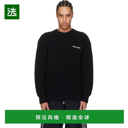 1h可退 香港直邮Marine Serre 男士 黑色 Half Cardigan Knit Cre