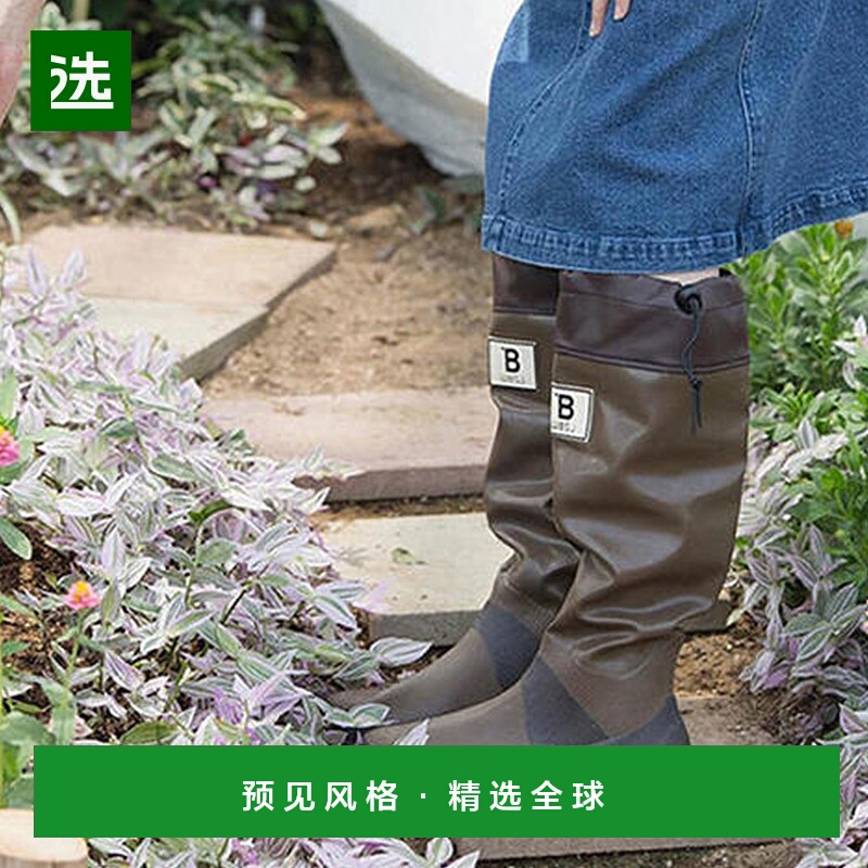 日本直邮日本野鸟协会 WBSJ 男士女士防水长靴 户外折雨靴