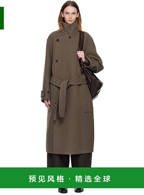 1h可退 香港直邮Lemaire 女士 灰褐色 Wrap 大衣 CO1037LF1116