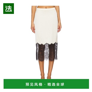 1h可退 香港直邮GOOD AMERICAN 女士 Slip 缎面蕾丝中长半身裙 GW