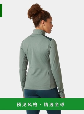 欧洲直邮Helly Hansen 女士灰绿色聚酰胺Versalite混合抓绒夹夹克
