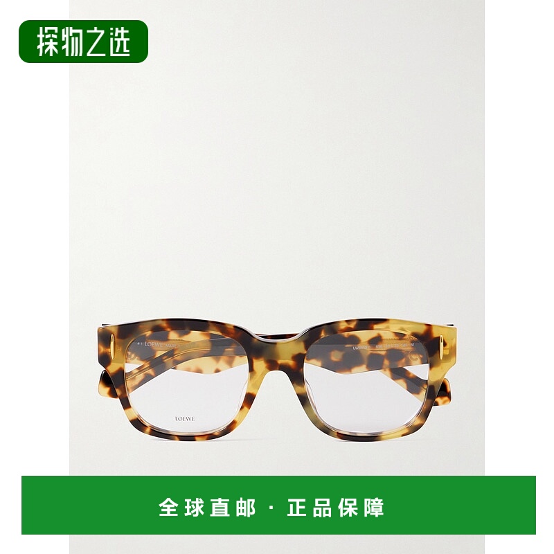 香港直邮LOEWE 罗意威 女士 Anagram 方形框龟甲色醋纤光学眼镜 L