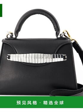 1h可退 香港直邮elleme 女士 EVA 迷你皮革黑色手提包 MINIEVALEA