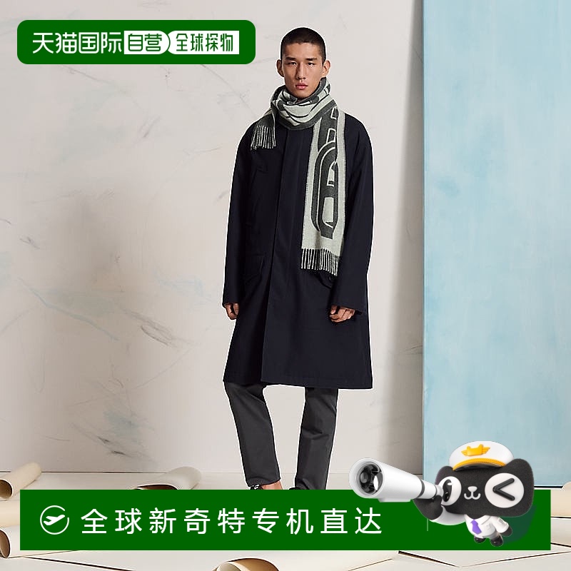 1h可退 欧洲直邮Hermes/爱马仕 男士灰色羊绒围巾