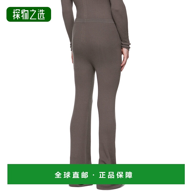 香港直邮Rick Owens 喇叭形罗纹针织弹力休闲裤 RU02B2650RIBWS34