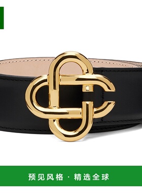 1h可退 香港直邮Casablanca 男士 黑色 CC Logo Buckle 腰带 APF2
