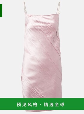 1h可退 香港直邮Sportmax 斯宝麦斯 女士 Carta 褶裥缎面迷你连衣