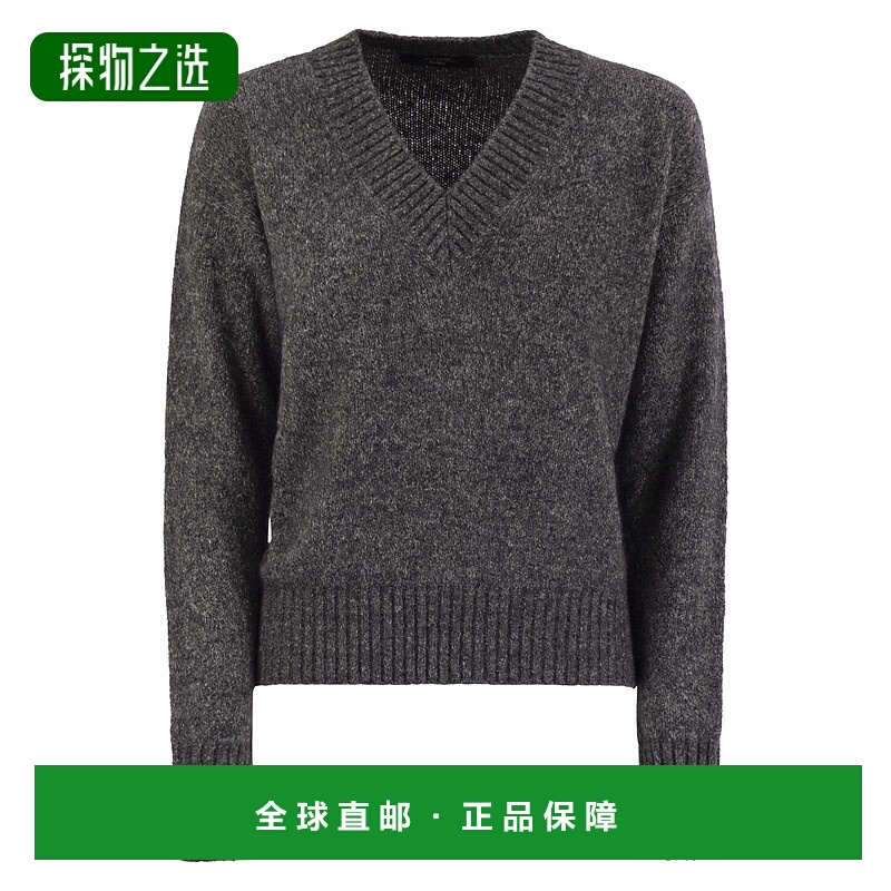 1h可退 香港直邮Weekend Max Mara 女士 VISITA V领羊驼毛棉质毛