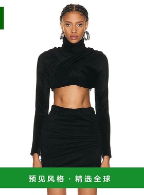 1h可退 香港直邮Alaïa 女士 垂褶上衣 AA9H10513M752 black黑色