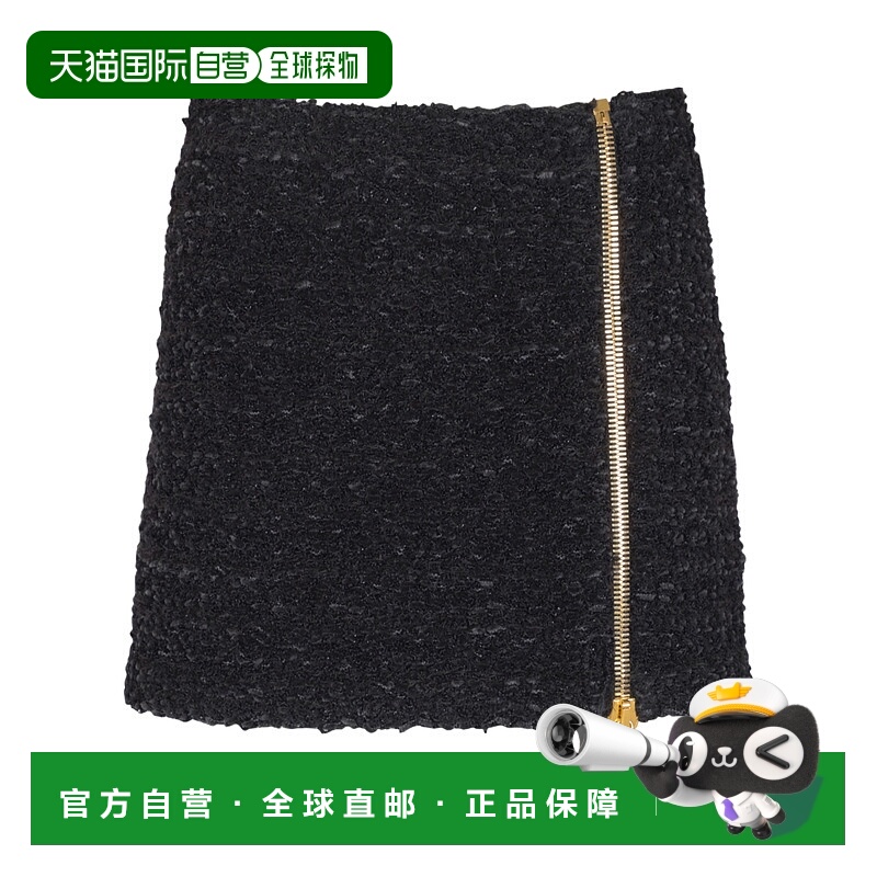 香港直邮Balmain 短款拉链花呢半身裙 FF0LBB10KJ16