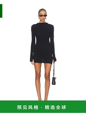 1h可退 香港直邮enza costa 女士 扭纹连衣裙 CJ5610 black黑色