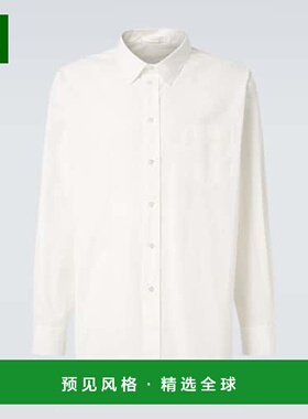 1h可退 香港直邮The Row 男士 Thane 棉府绸衬衫 white白色 舒适