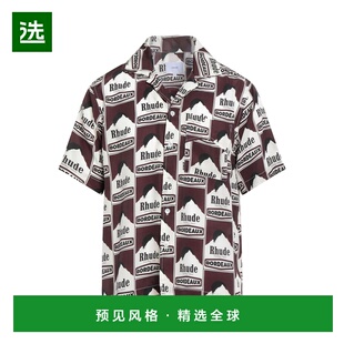1h可退 香港直邮Rhude 男士 花纹衬衫 brown棕色 舒适时尚