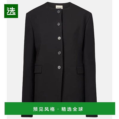 1h可退 香港直邮KHAITE 女士 Jameson 羊毛混纺夹克 black黑色 舒