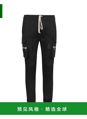 香港直邮Rick Owens 黑色徽标休闲裤 RU01B1396DL09
