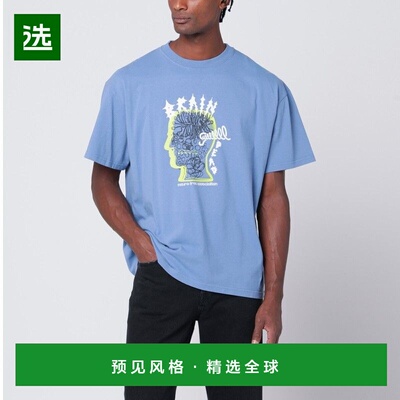 1h可退 香港直邮Brain Dead 男士 RINGING EAR 浅蓝T恤 BDS25TOO0