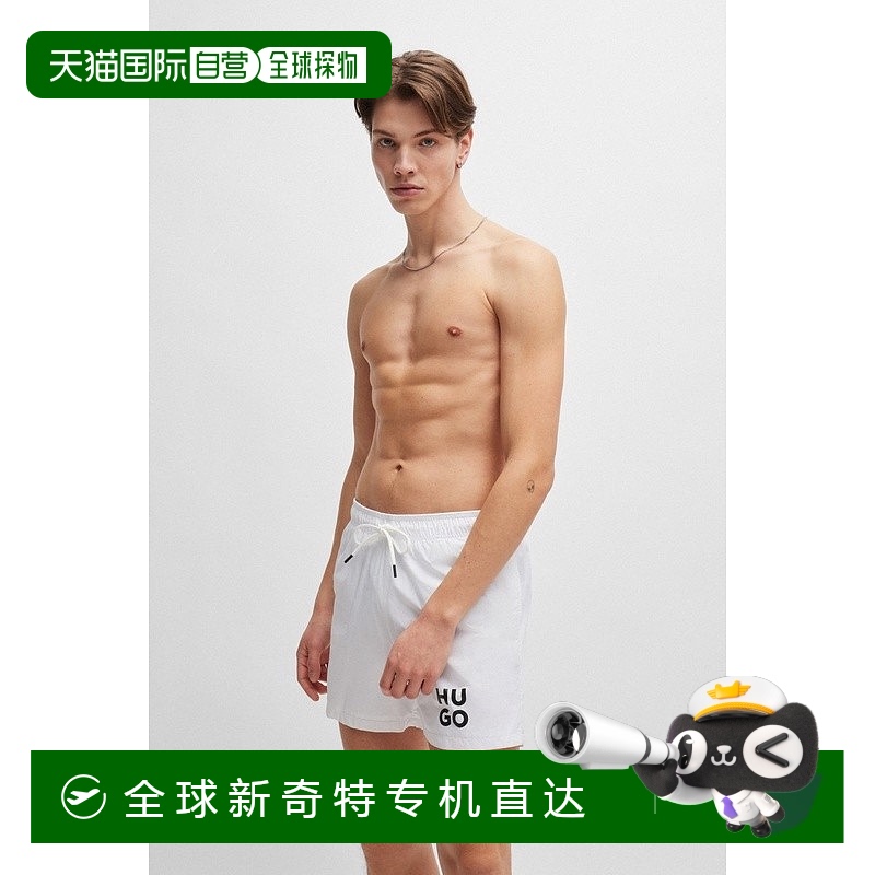 欧洲直邮HUGO BOSS雨果HUGO RED带Revisited标志的全衬里游泳短裤