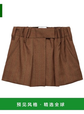香港直邮Prada 细条纹Mouliné羊毛迷你半身裙 P133ZG18OW包臀裙