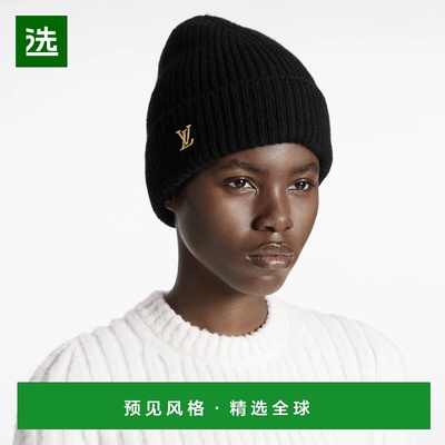 1h可退 欧洲直邮LV路易威登 女士黑色羊绒帽子时尚小众高级感