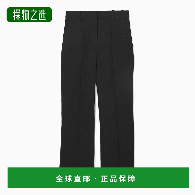 欧洲直邮COS 女士黑色羊毛休闲裤新款阔腿裤西装裤