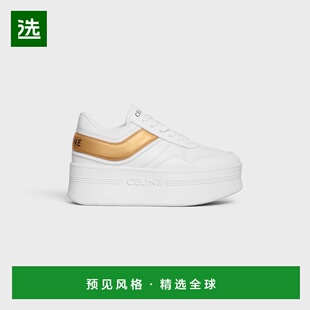 欧洲直邮CELINE CELINE小牛皮和层压小牛皮坡跟鞋运动鞋厚底