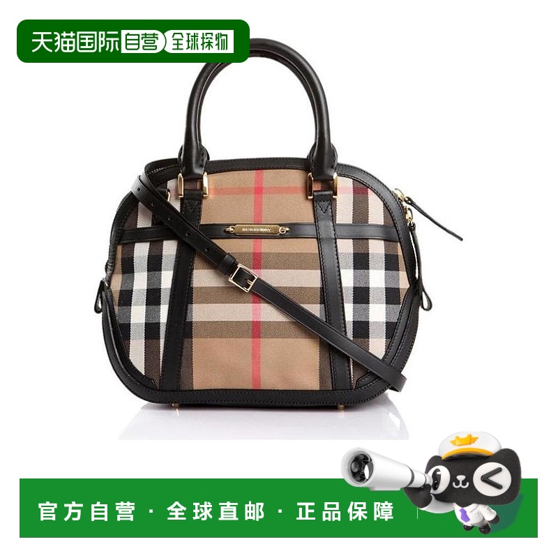 香港直邮Burberry 拼接徽标手提包 39038981 时尚通勤个性随性