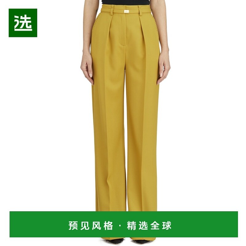香港直邮Elisabetta Franchi 女士 凉爽羊毛连腰带裤子 LPA06751E,女装/女士精品,休闲裤,淘宝优惠券,粉丝福利购,淘宝优惠卷