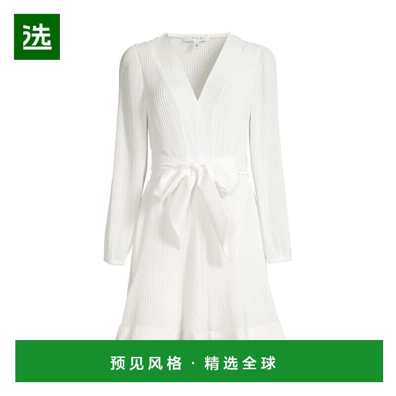 【美国直邮】milly 女士 连衣裙长袖腰带迷你时尚显瘦减龄高级感