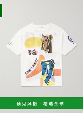 1h可退 香港直邮Bode 男士 拼贴画印花棉针织T恤 MRF25CS016CREAM