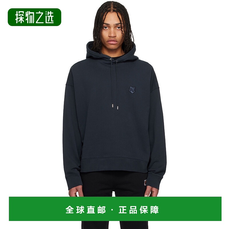 1h可退 香港直邮MAISON KITSUNE 男士 海军蓝 Bold Fox Head Patc
