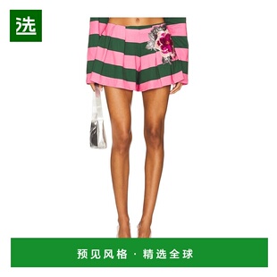 1h可退 香港直邮AREA 女士 刺绣花朵褶裥短裤 PF25AWSO0037FA01